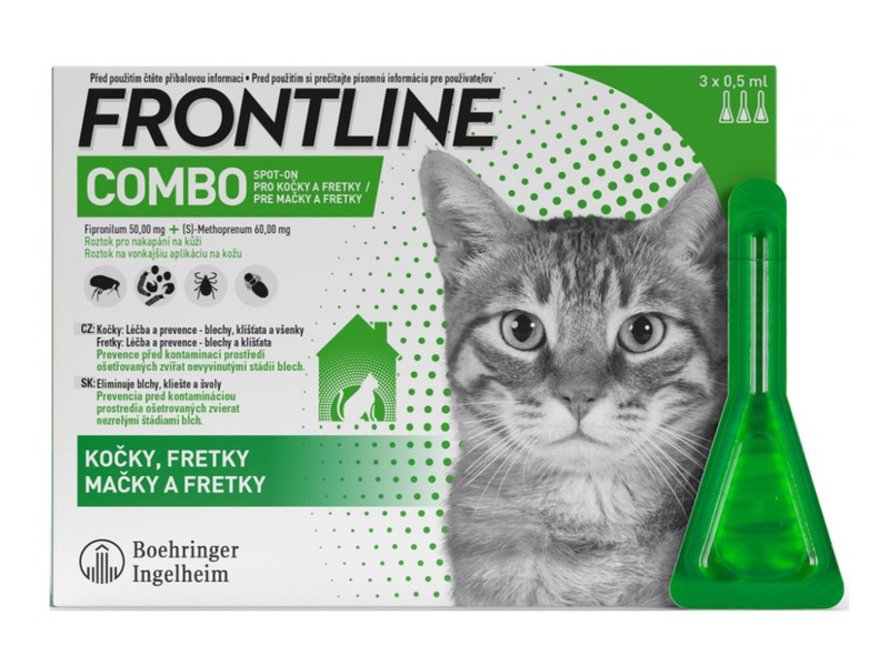 Frontline Combo spot-on pro kočky a fretky 0,5 ml 3 pipety