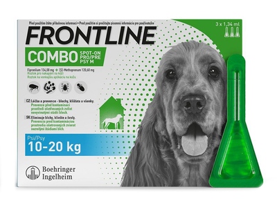 Frontline Combo spot-on pro psy M (10-20 kg) 1,34 ml 3 pipety