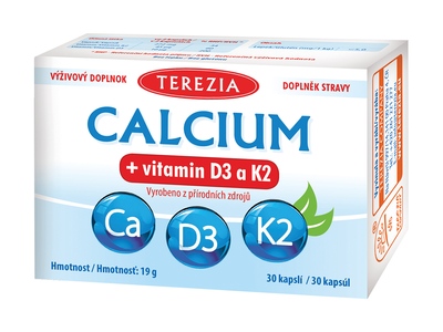 Terezia Calcium + vitamin D3 a K2 30 kapslí Terezia Calcium + vitamin D3 a K2 30 kapslí