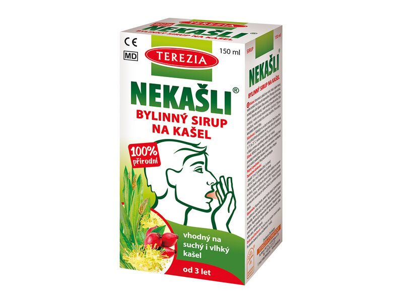 Terezia Nekašli 100% přírodní bylinný sirup na kašel 150 ml Terezia Nekašli 100% přírodní bylinný sirup na kašel 150 ml