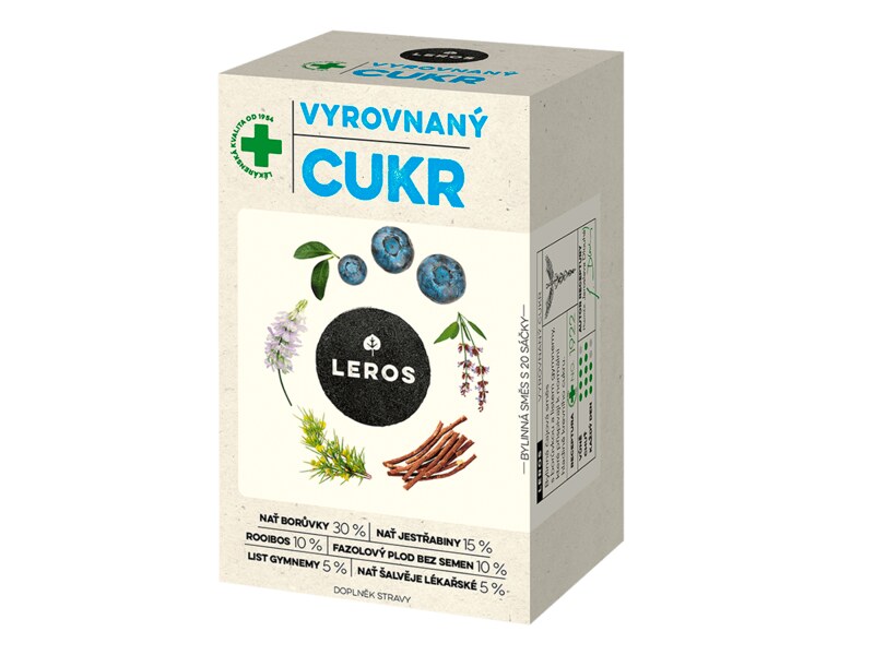 Leros Vyrovnaný cukr nálevové sáčky 20x1 g