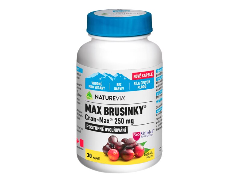NatureVia Max Brusinky Cran-Max 30 kapslí