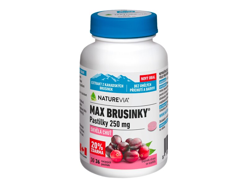 NatureVia Max Brusinky 30+6 pastilek 