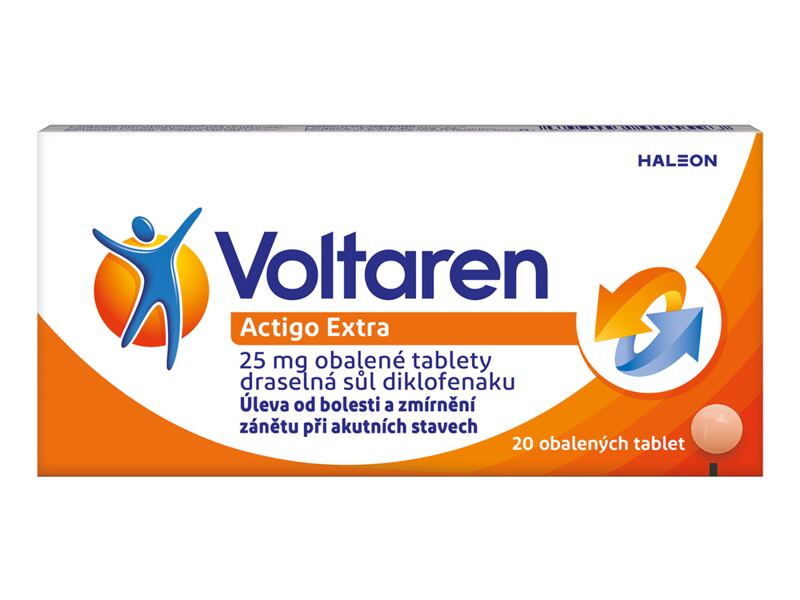 Voltaren Actigo Extra 25 mg tablety proti bolesti 20 tablet Voltaren Actigo Extra 25 mg tablety proti bolesti 20 tablet