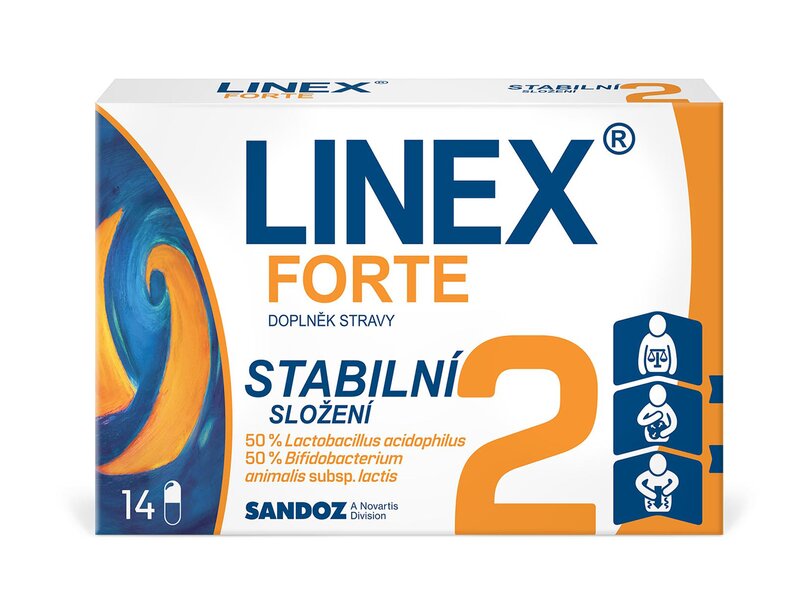 Linex Forte probiotika s prebiotiky 14 kapslí Linex Forte probiotika s prebiotiky 14 kapslí