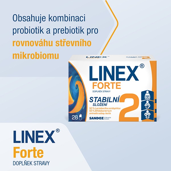 Linex Forte probiotika s prebiotiky 14 kapslí