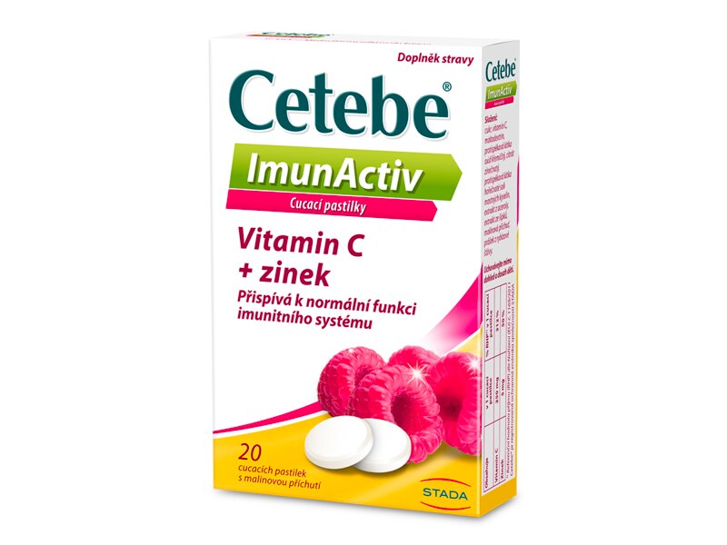 Cetebe ImunActiv Vitamin C + zinek 20 cucacích pastilek