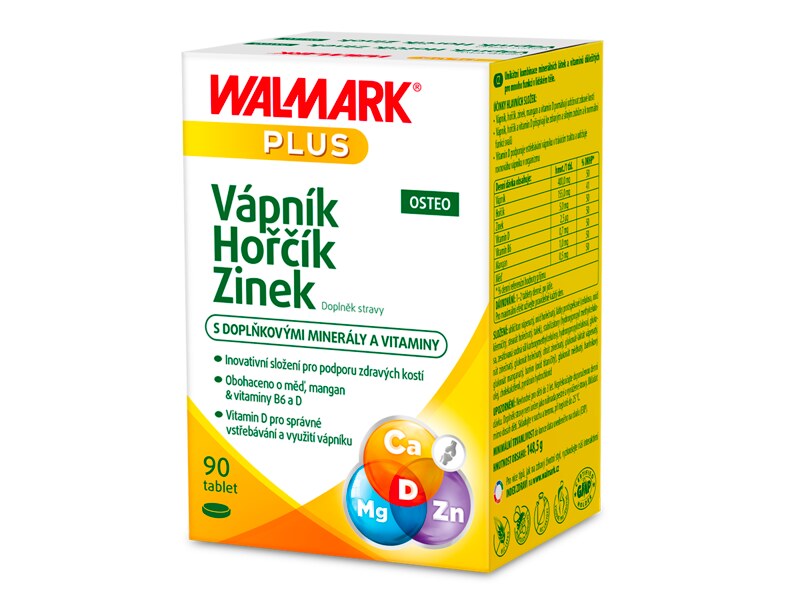 Walmark Vápník Hořčík Zinek Osteo 90 tablet Walmark Vápník Hořčík Zinek Osteo 90 tablet