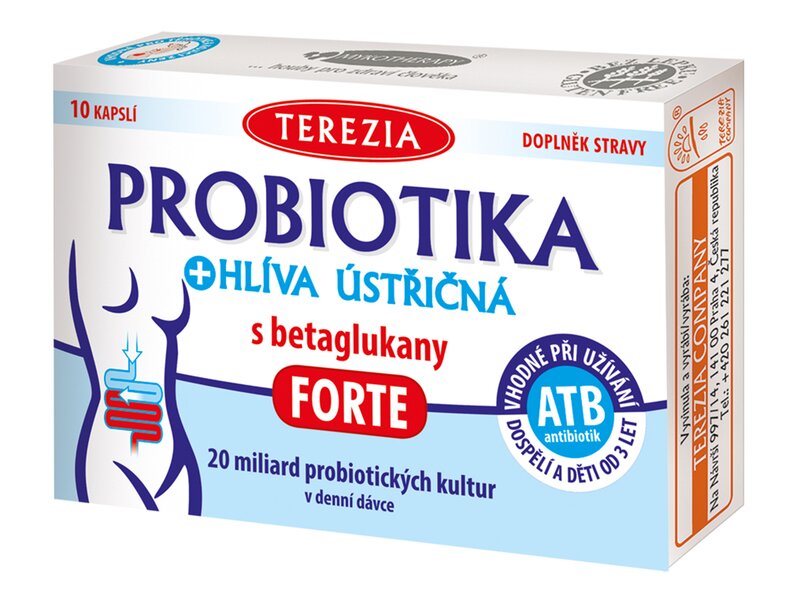 Terezia Probiotika + Hlíva ústřičná s betaglukany Forte 10 kapslí