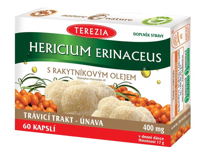 Terezia Hericium erinaceus s rakytníkovým olejem 60 kapslí