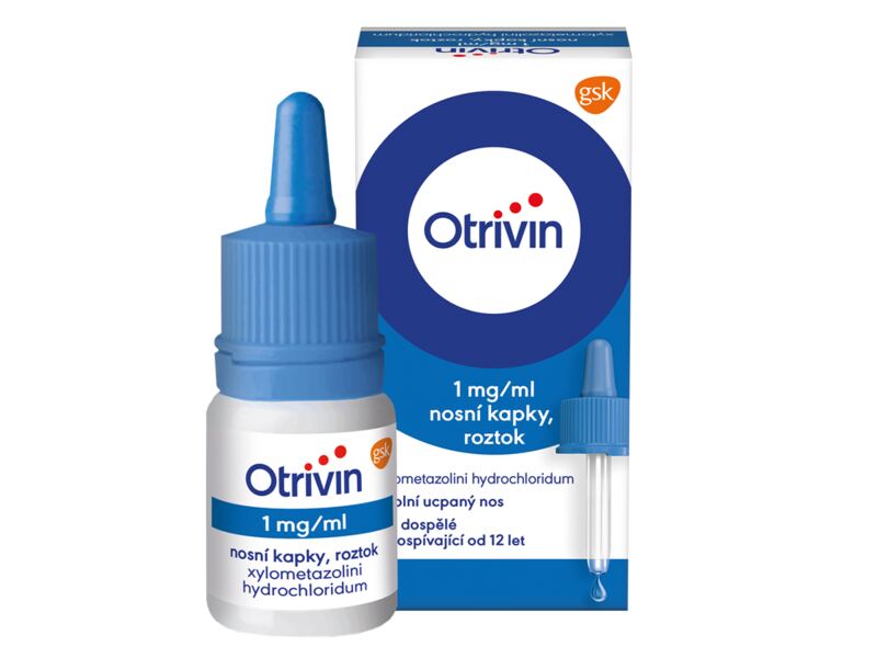 Otrivin 1 mg/ml nosní kapky při léčbě ucpaného nosu 10 ml