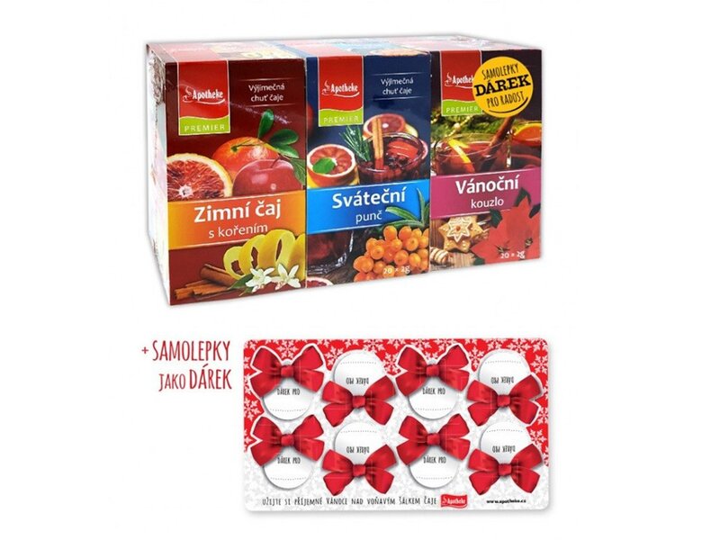 Apotheke Zimní + Sváteční + Vánoční čaj + Samolepky jako dárek 60 sáčků