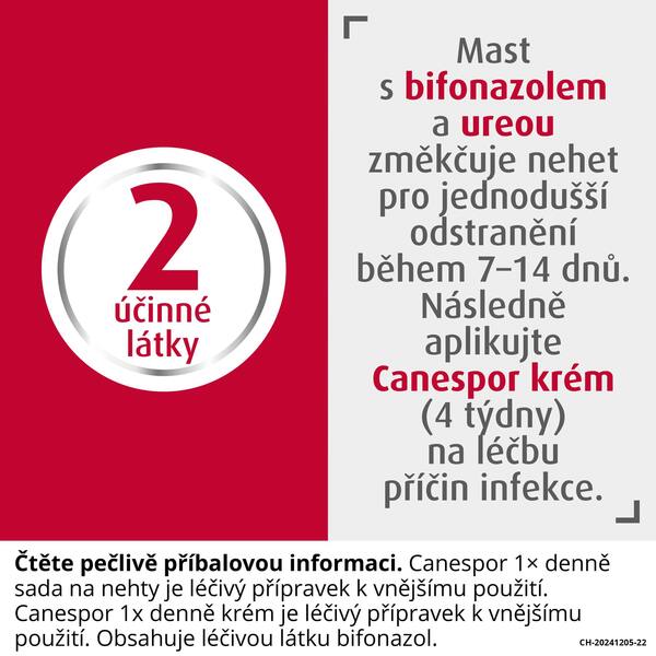 Canespor 1x denně sada na nehty - mast 10 g + 15 náplastí + 1 škrabka na nehty