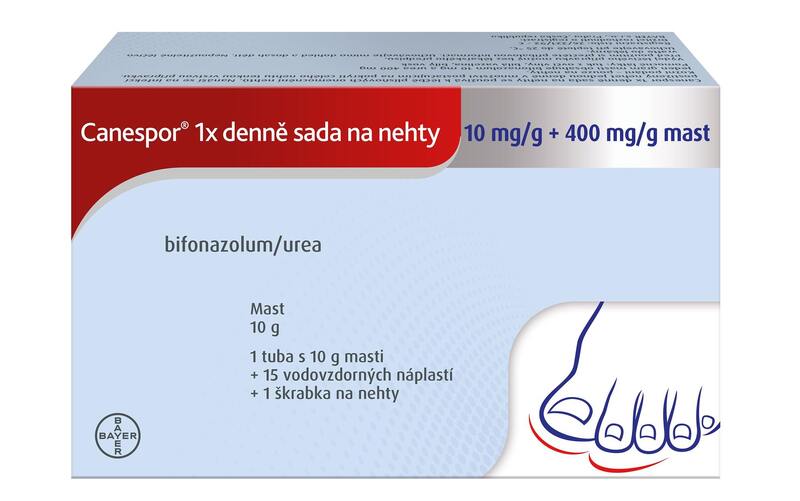 Canespor 1x denně sada na nehty - mast 10 g + 15 náplastí + 1 škrabka na nehty