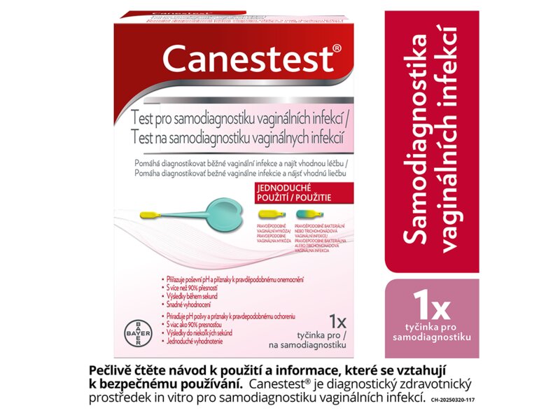 Canestest Test pro samodiagnostiku vaginálních infekcí 1 ks