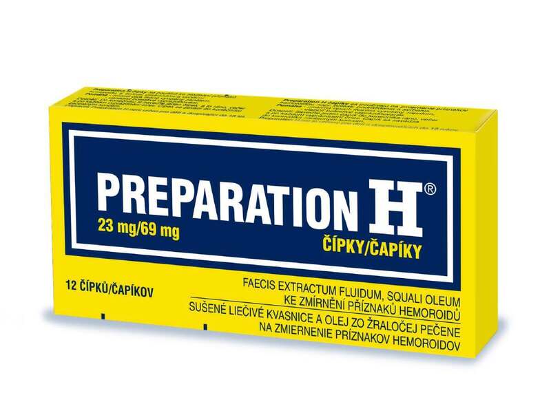 Preparation H 23 mg/69 mg, čípky pro léčbu hemoroidů 12 ks