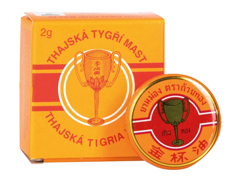 Thajská tygří mast Golden Cup balm 2 g