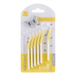 Softdent Butterfly mezizubní kartáček zahnutý L 6 ks Softdent Butterfly mezizubní kartáček zahnutý L 6 ks