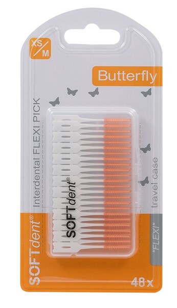 Softdent Butterfly dentální párátka Flexi Pick XS/M 48 ks