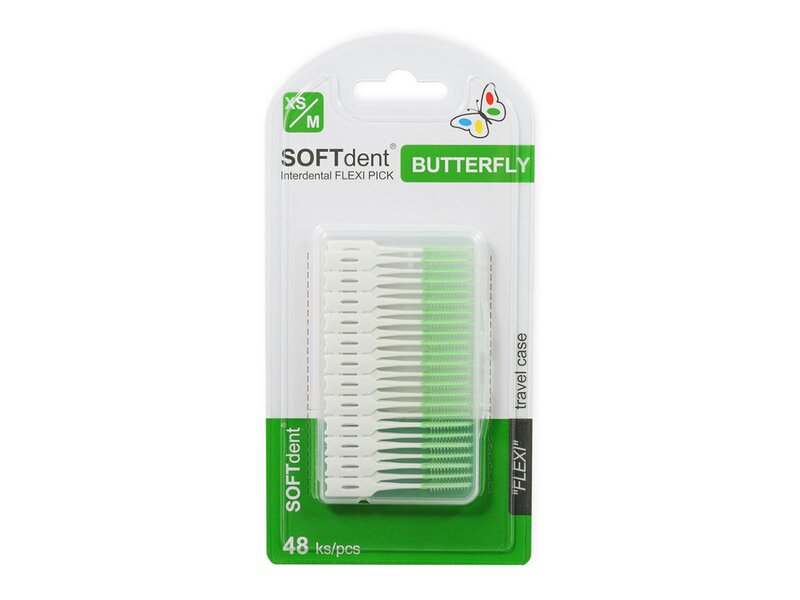 Softdent Butterfly dentální párátka Flexi Pick 48 ks