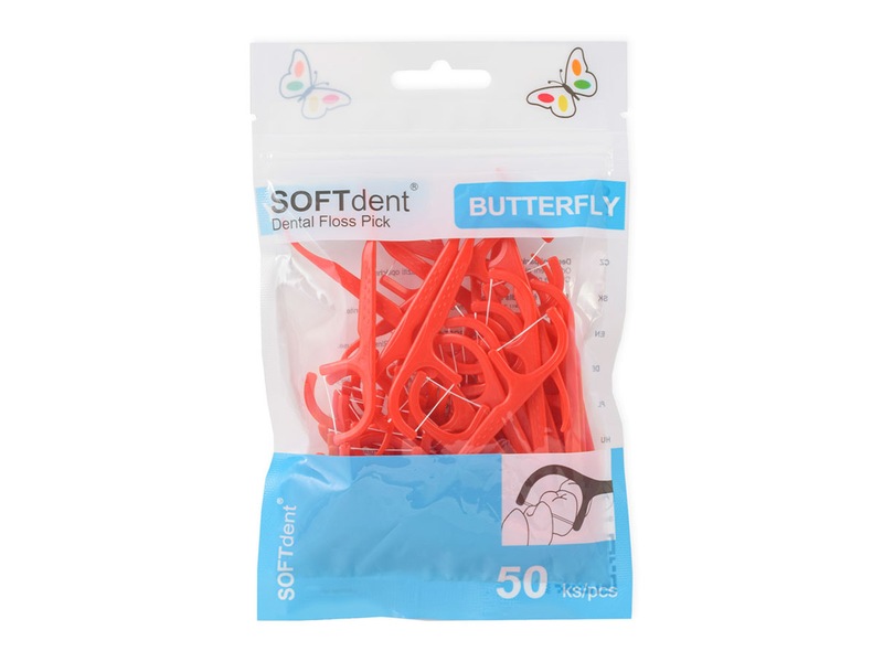 Softdent Butterfly dentální párátka s nití 50 ks Softdent Butterfly dentální párátka s nití 50 ks