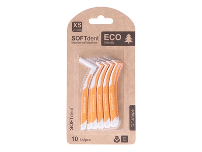 Softdent ECO mezizubní kartáček zahnutý 0,4 mm 10 ks