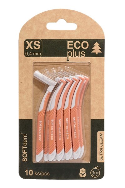 Softdent ECO mezizubní kartáček zahnutý 0,4 mm 10 ks
