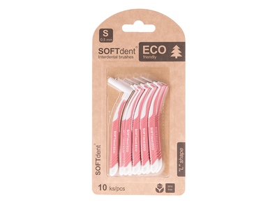 Softdent ECO mezizubní kartáček zahnutý 0,5 mm 10 ks