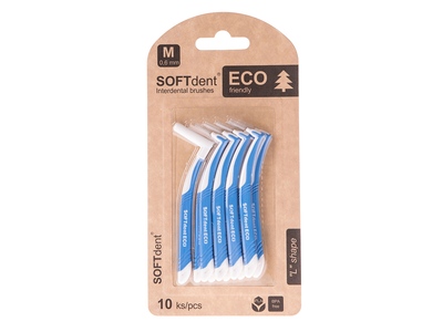 Softdent ECO mezizubní kartáček zahnutý 0,6 mm 10 ks
