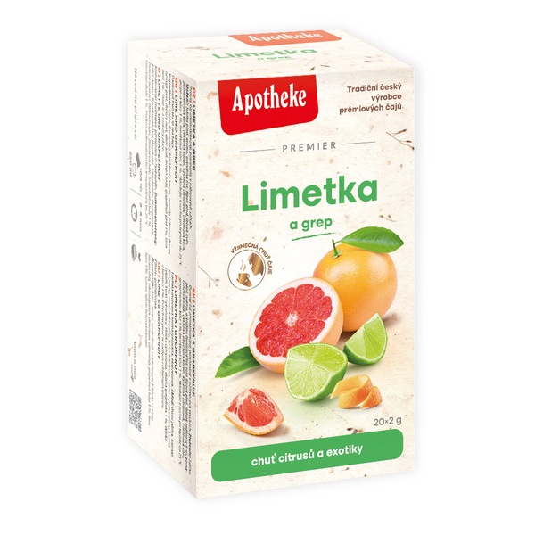 Apotheke Limetka a grep čaj nálevové sáčky 20x2 g Apotheke Limetka a grep čaj nálevové sáčky 20x2 g