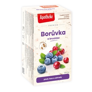 Apotheke Borůvka a brusinka čaj nálevové sáčky 20x2 g Apotheke Borůvka a brusinka čaj nálevové sáčky 20x2 g