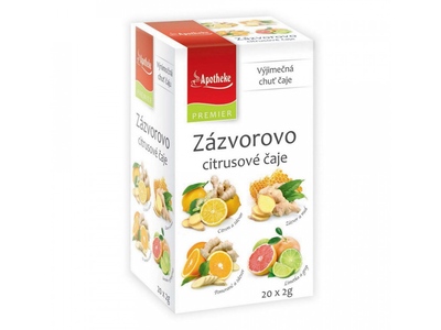 Apotheke Zázvorovo citrusové čaje 4v1 nálevové sáčky 20x2 g Apotheke Zázvorovo citrusové čaje 4v1 nálevové sáčky 20x2 g
