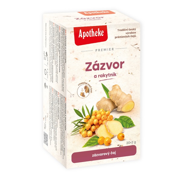 Apotheke Zázvor a rakytník čaj nálevové sáčky 20x2 g Apotheke Zázvor a rakytník čaj nálevové sáčky 20x2 g