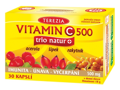 Terezia Vitamin C 500 mg trio natur+ 30 kapslí