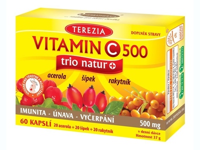 Terezia Vitamin C 500 mg trio natur+ 60 kapslí