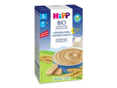 Hipp BIO Kaše mléčná na dobrou noc s dětskými keksy 6 m+ 250 g