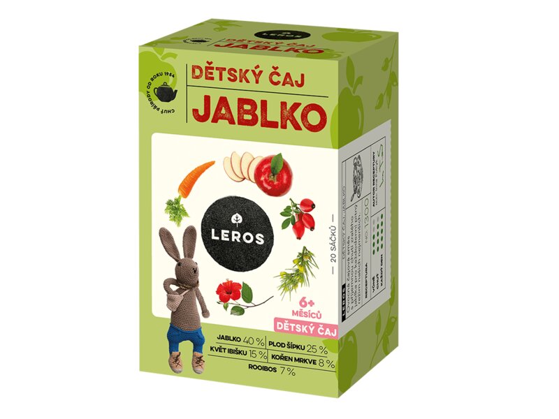 Leros Dětský čaj jablko nálevové sáčky 20x2 g