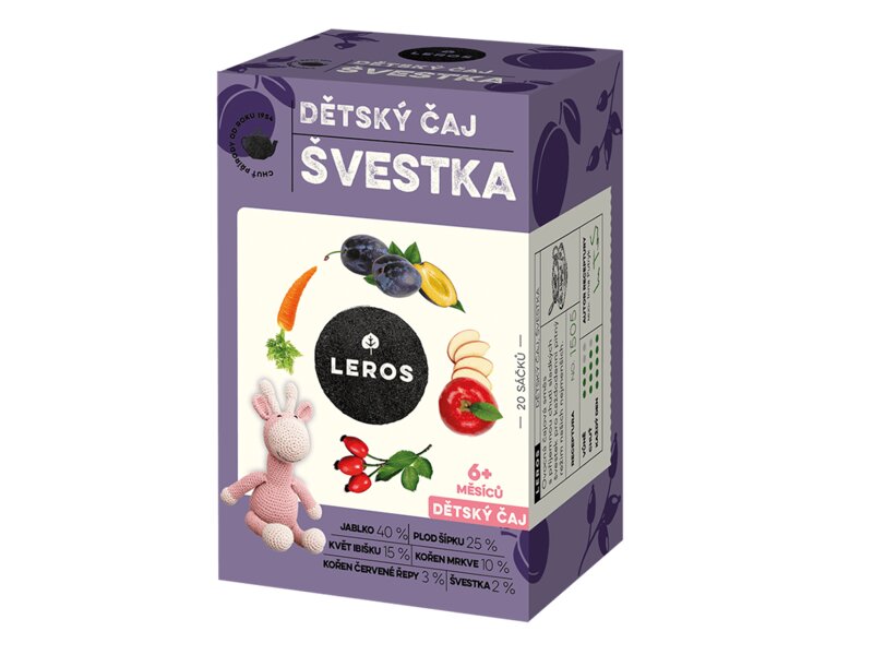 Leros Dětský čaj švestka nálevové sáčky 20x2 g