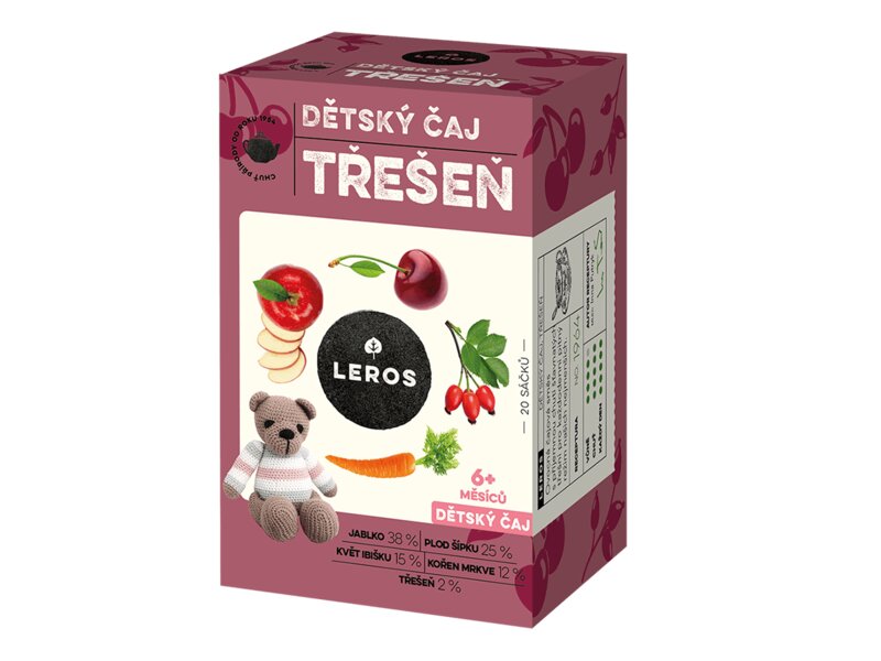 Leros Dětský čaj třešeň nálevové sáčky 20x2 g