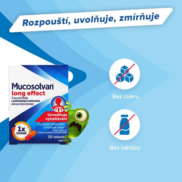 Mucosolvan Long Effect 75 mg 20 tvrdých tobolek s prodlouženým uvolňováním