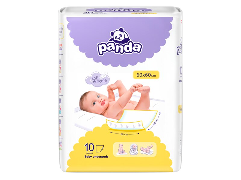 Panda dětské přebalovací podložky 60x60 cm 10 ks