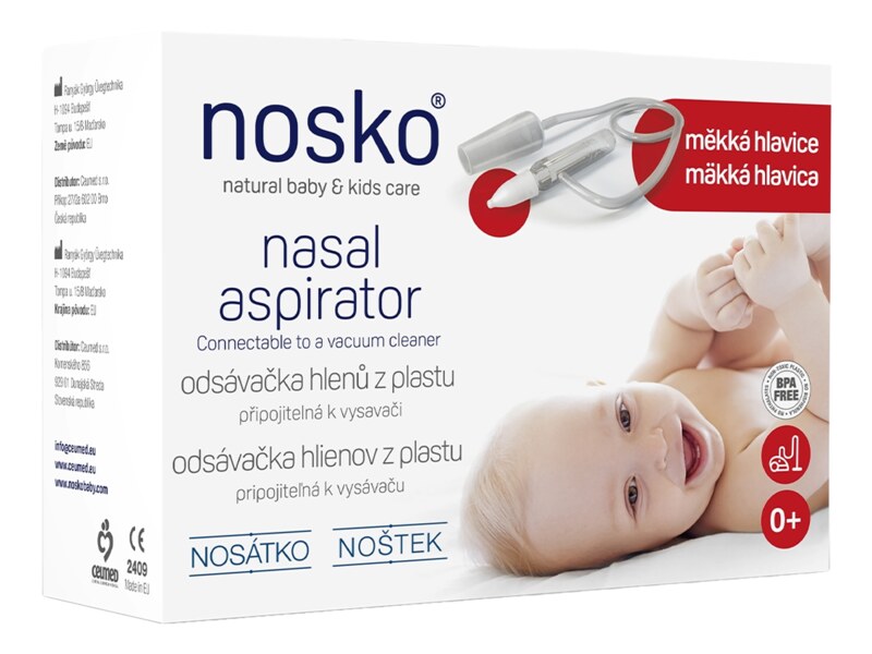 Nosko odsávačka nosních hlenů plast s měkkou hlavicí