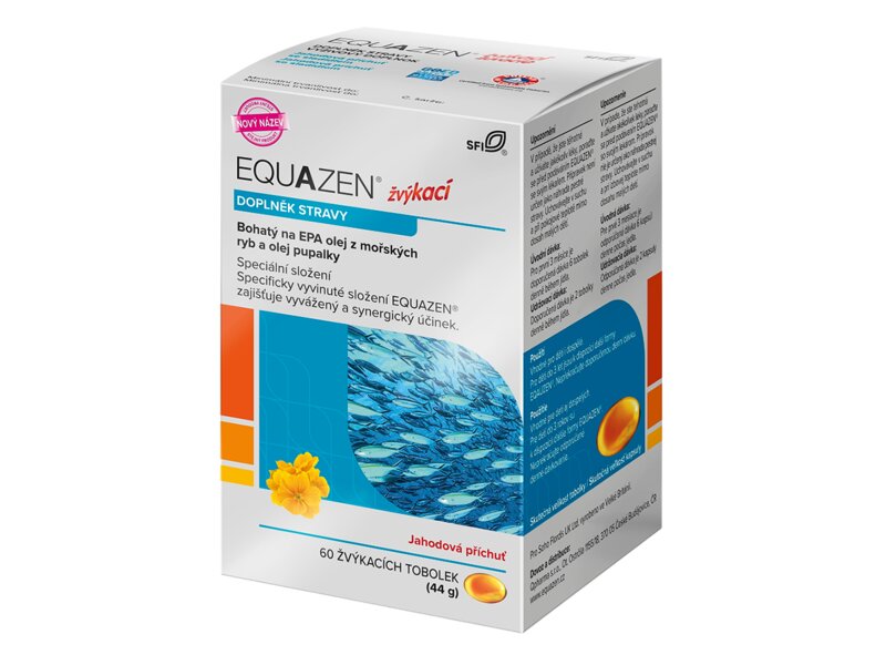 Equazen jahodová příchuť 60 žvýkacích tobolek Equazen jahodová příchuť 60 žvýkacích tobolek