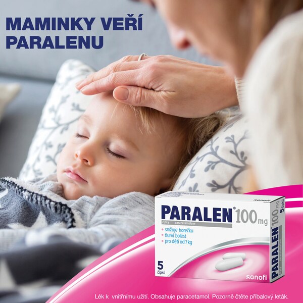 Paralen 100 mg 5 čípků Paralen 100 mg 5 čípků