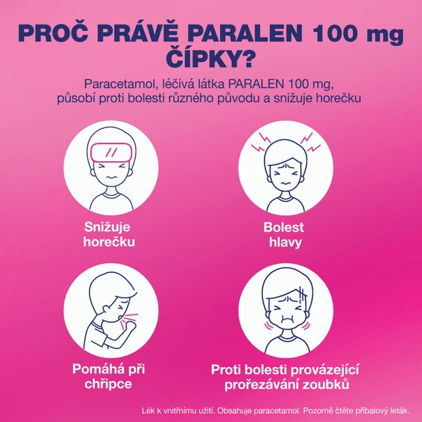 Paralen 100 mg 5 čípků