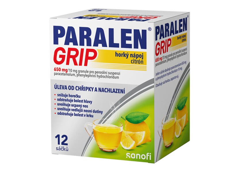 Paralen Grip Horký nápoj citrón 12 sáčků