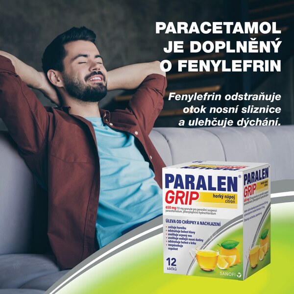 Paralen Grip Horký nápoj citrón 12 sáčků