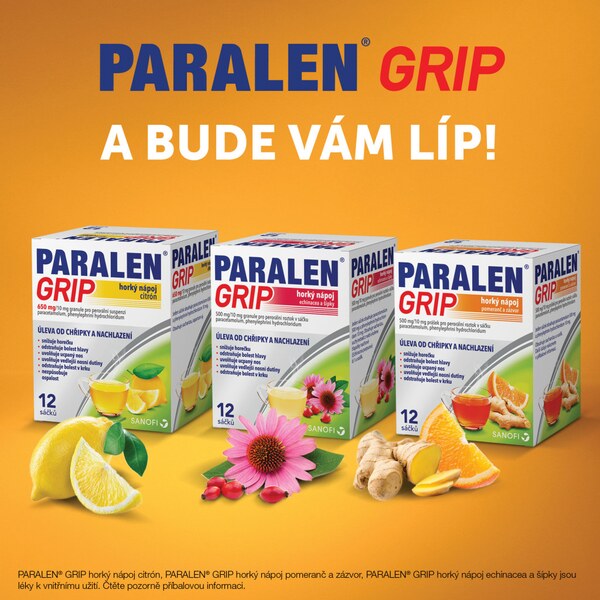 Paralen Grip Horký nápoj citrón 12 sáčků