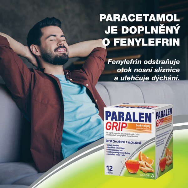 Paralen Grip Horký nápoj pomeranč a zázvor 12 sáčků Paralen Grip Horký nápoj pomeranč a zázvor 12 sáčků