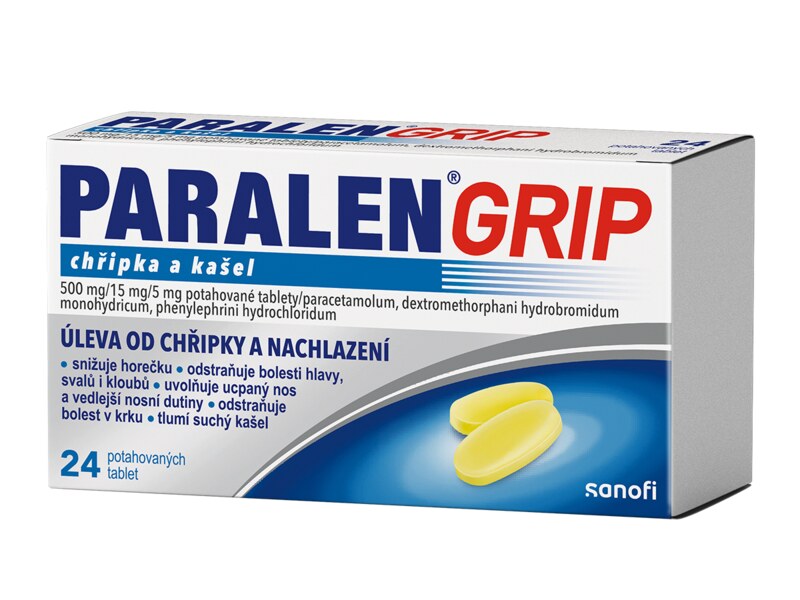 Paralen Grip Chřipka a kašel 24 potahovaných tablet Paralen Grip Chřipka a kašel 24 potahovaných tablet